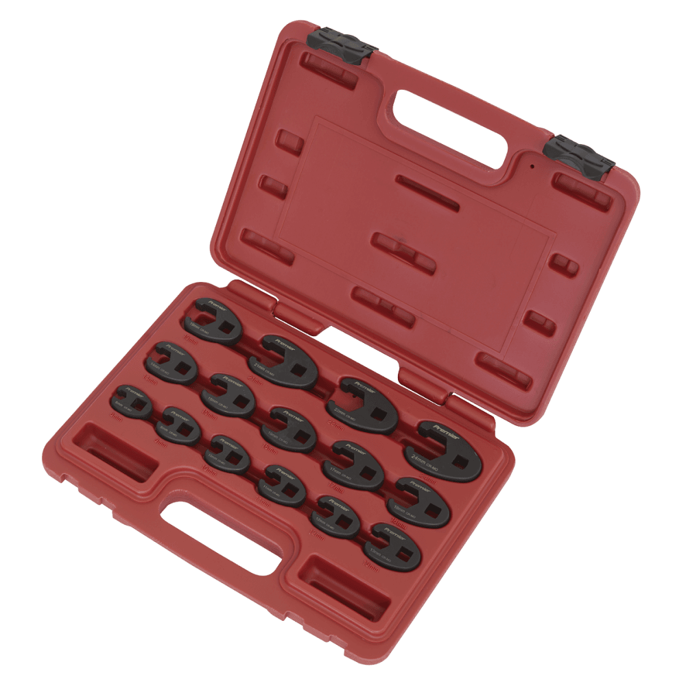 Sealey Crow's Foot Spanner Set 15pc 3/8"Sq Drive Metric Model No-AK5983