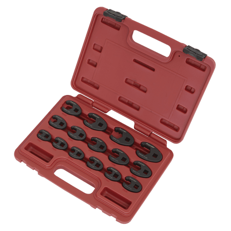 Sealey Crow's Foot Spanner Set 15pc 3/8"Sq Drive Metric Model No-AK5983
