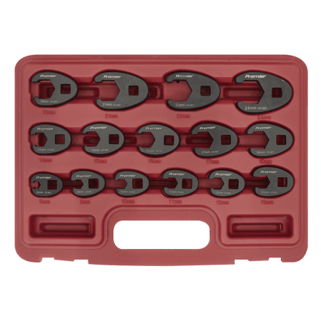 Sealey Crow's Foot Spanner Set 15pc 3/8"Sq Drive Metric Model No-AK5983