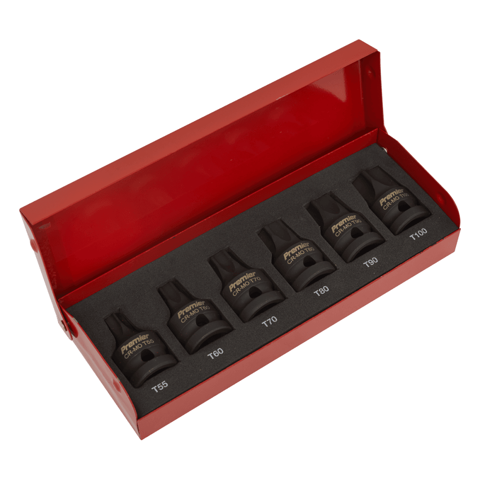 Sealey Impact TRX-Star Socket Bit Set 6pc 1/2"Sq Drive Model No-AK5607