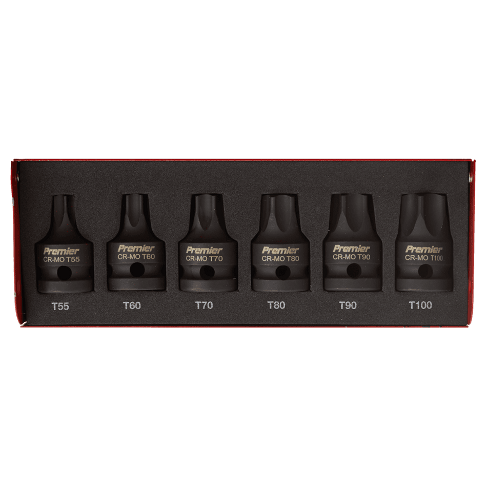 Sealey Impact TRX-Star Socket Bit Set 6pc 1/2"Sq Drive Model No-AK5607