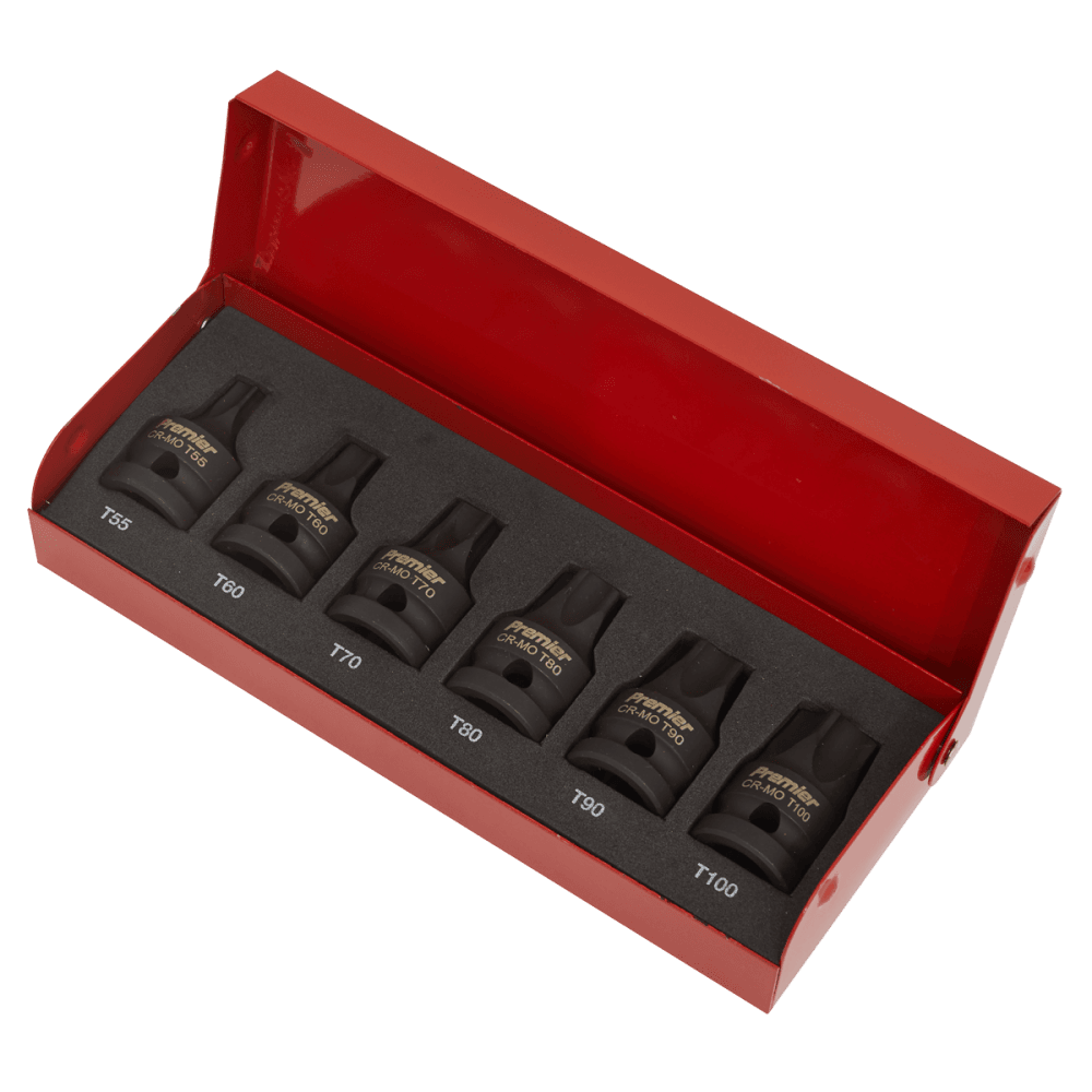 Sealey Impact TRX-Star Socket Bit Set 6pc 1/2"Sq Drive Model No-AK5607