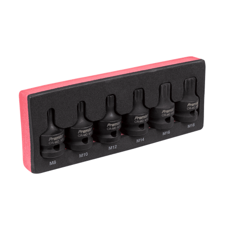 Sealey Impact Spline Socket Bit Set 6pc 1/2"Sq Drive Model No-AK5608