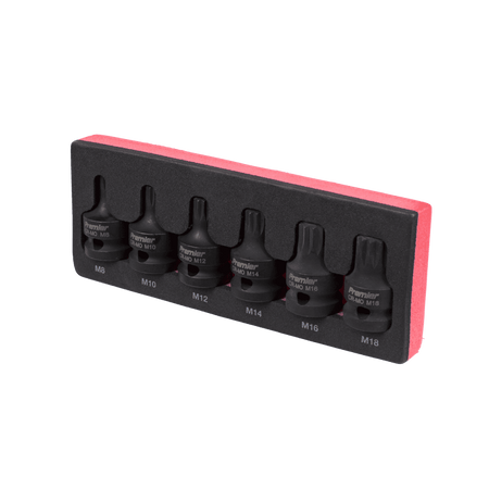 Sealey Impact Spline Socket Bit Set 6pc 1/2"Sq Drive Model No-AK5608
