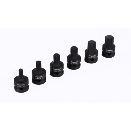 Sealey Impact Spline Socket Bit Set 6pc 1/2"Sq Drive Model No-AK5608