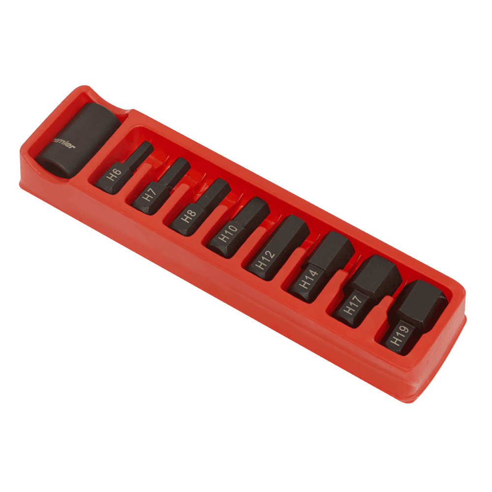 Sealey Impact Hex Bit & Holder Set 9pc 1/2"Sq Drive Model No-AK5609