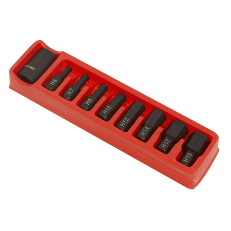 Sealey Impact Hex Bit & Holder Set 9pc 1/2"Sq Drive Model No-AK5609