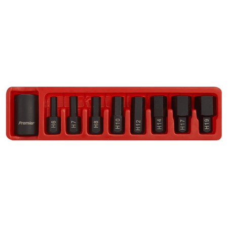 Sealey Impact Hex Bit & Holder Set 9pc 1/2"Sq Drive Model No-AK5609