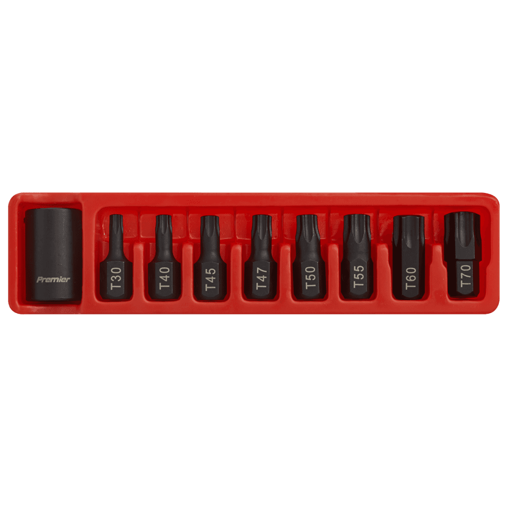 Sealey Impact TRX-Star Bit & Holder Set 9pc 1/2"Sq Drive Model No-AK5610