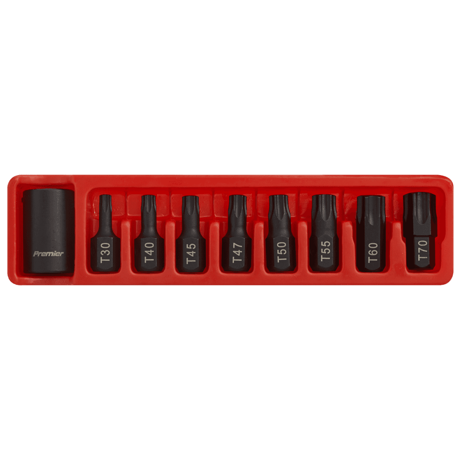 Sealey Impact TRX-Star Bit & Holder Set 9pc 1/2"Sq Drive Model No-AK5610