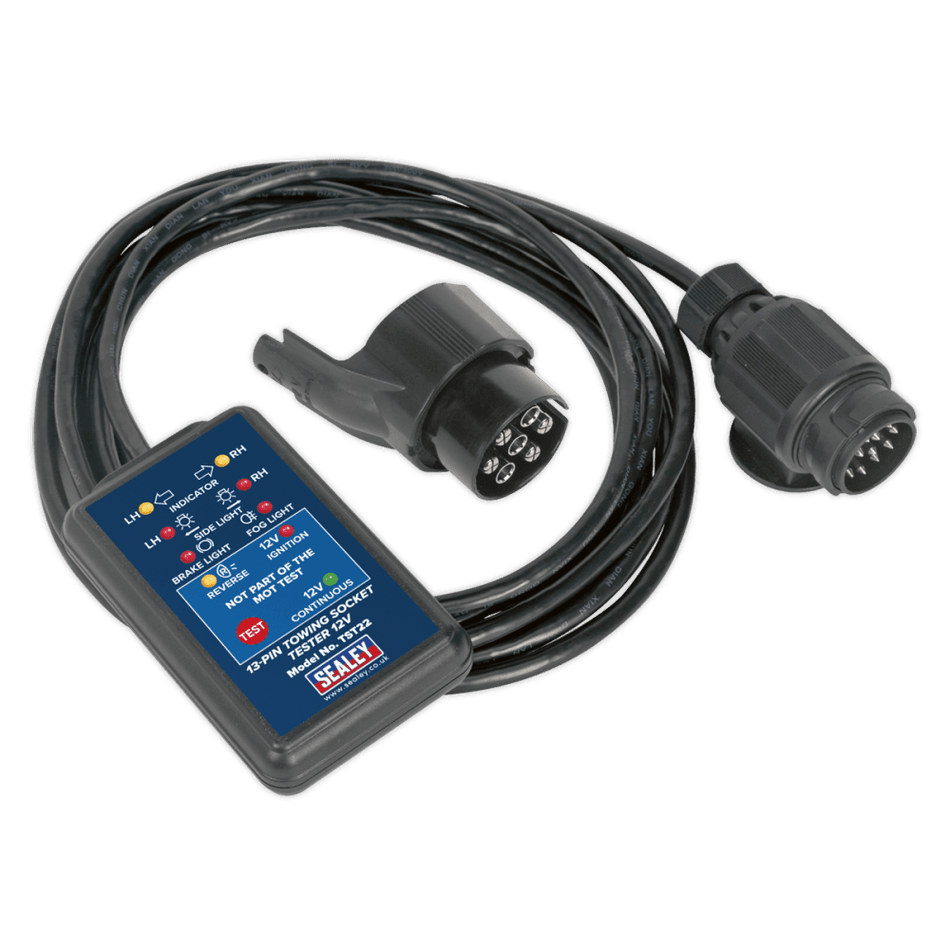Sealey 13-Pin Towing Socket Tester 12V - VOSA Approved Model No-TST22