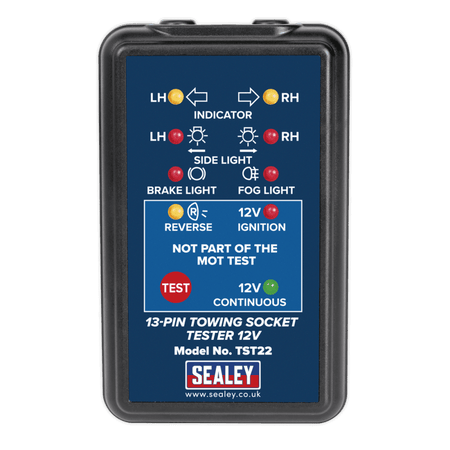 Sealey 13-Pin Towing Socket Tester 12V - VOSA Approved Model No-TST22