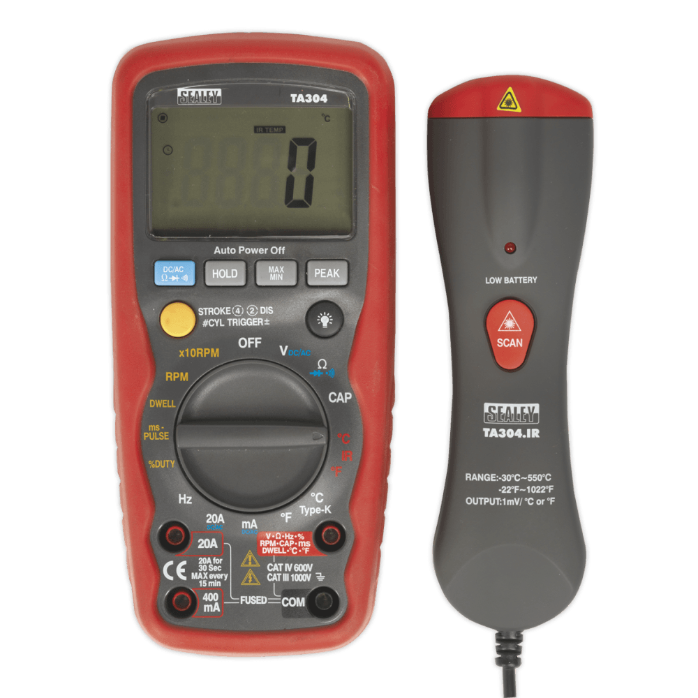 Sealey Digital Automotive Analyser 15 Function with IC/IR Model No-TA304