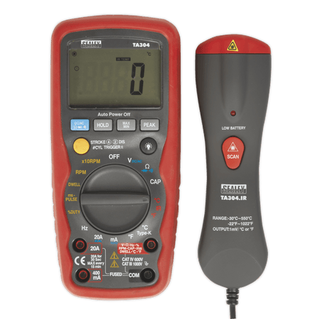 Sealey Digital Automotive Analyser 15 Function with IC/IR Model No-TA304