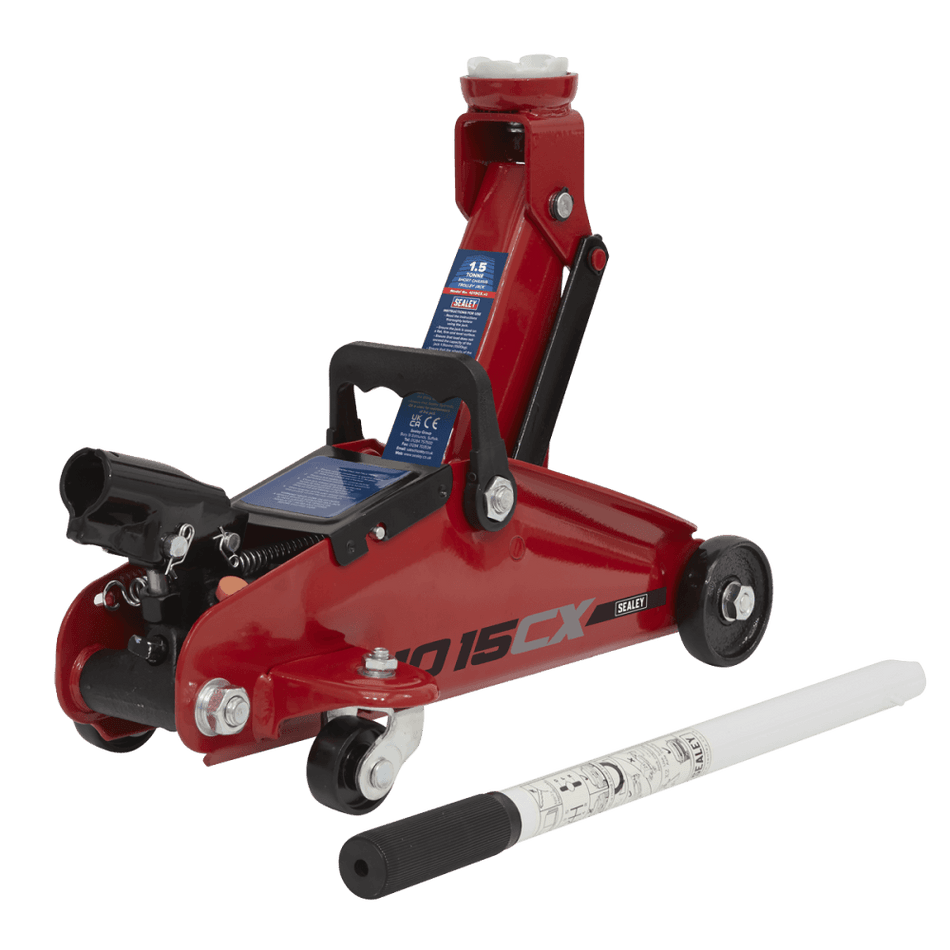Sealey Trolley Jack 1.5tonne Short Chassis Model No-1015CX