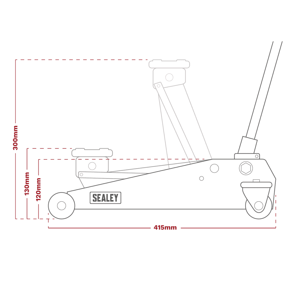 Sealey Trolley Jack 1.5tonne Short Chassis Model No-1015CX