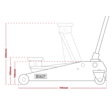 Sealey Trolley Jack 1.5tonne Short Chassis Model No-1015CX