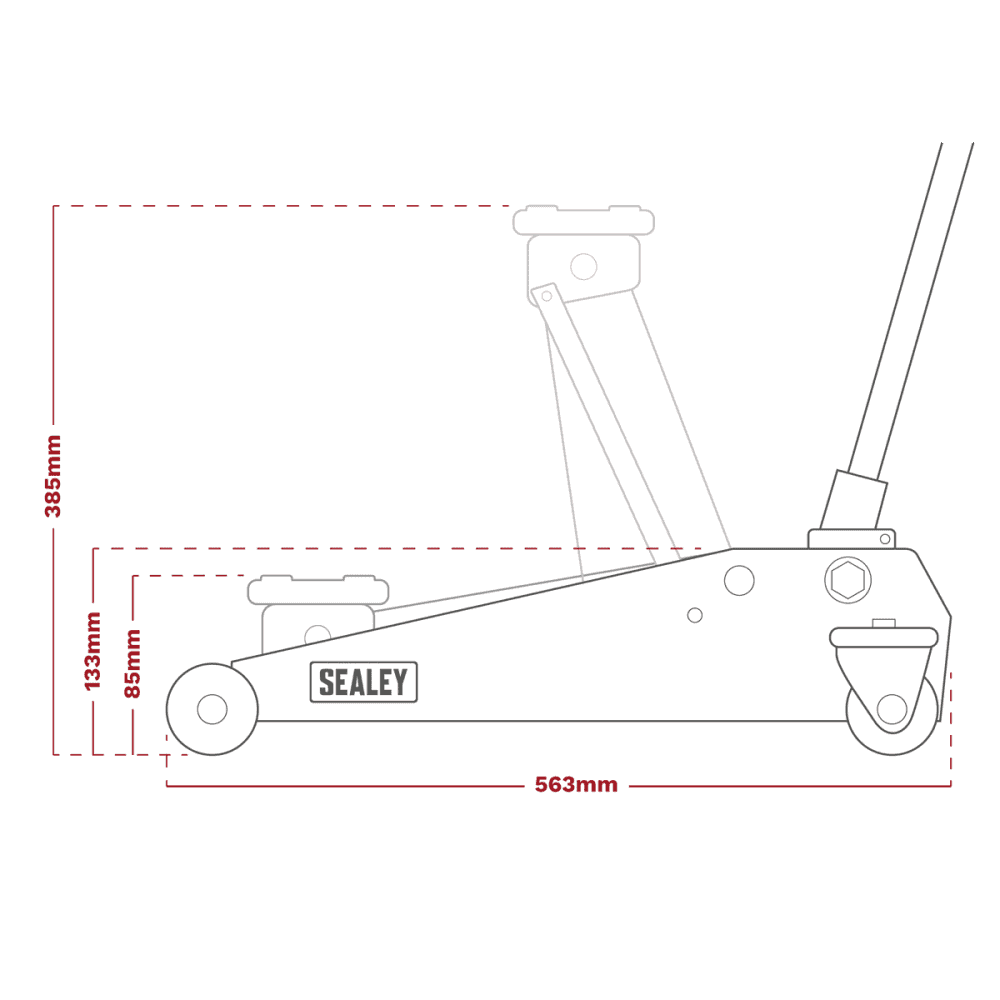 Sealey Trolley Jack 2tonne Low Entry Model No-1020LE