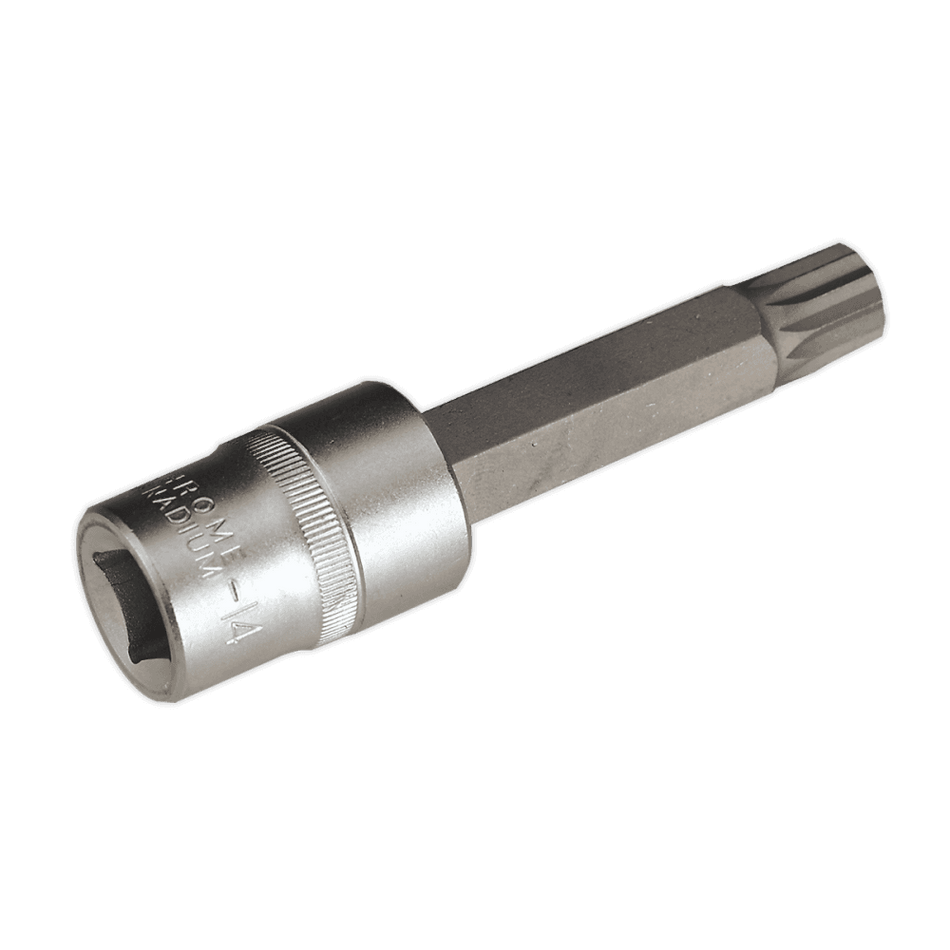Sealey Spline Socket Bit M14 Long 1/2"Sq Drive Model No-AK5531