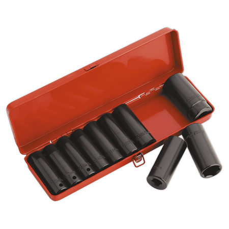 Sealey Impact Socket Set 10pc 1/2"Sq Drive Deep Metric Model No-AK58/11M