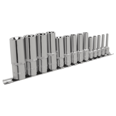 Sealey TRX-Star Socket Set 14pc Deep Female 1/4", 3/8" & 1/2"Sq Drive E4-E24 Model No-AK6114