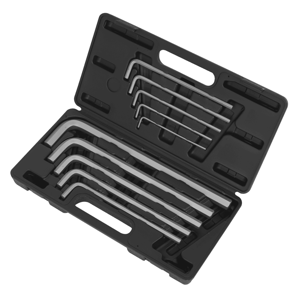 Sealey Jumbo Hex Key Set 10pc Extra-Long Metric Model No-AK6143