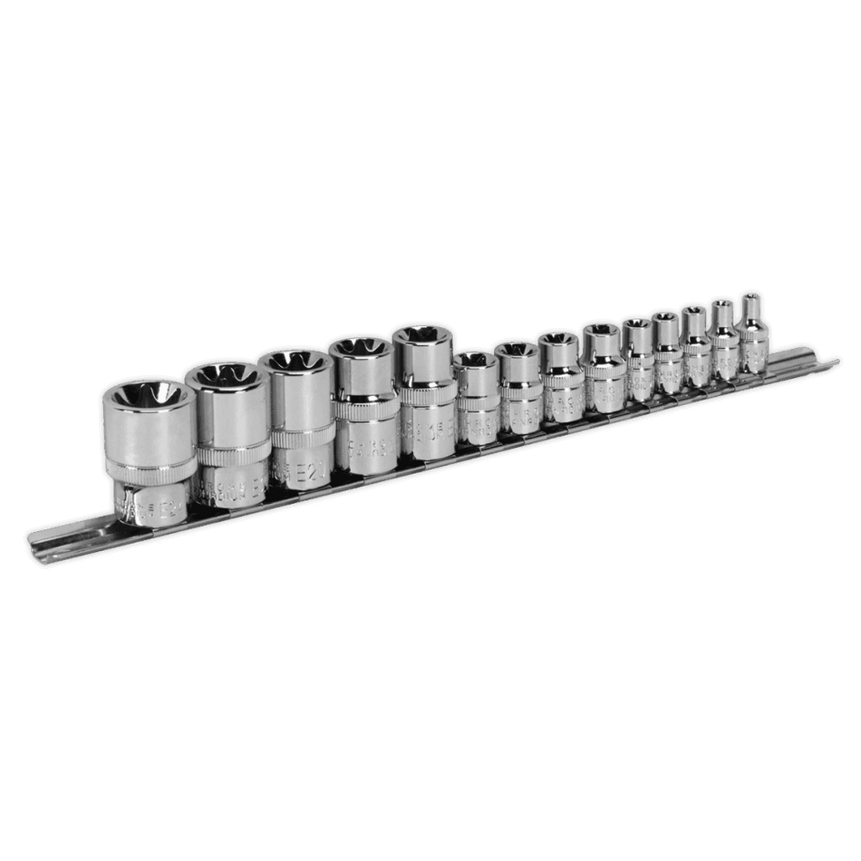 Sealey TRX-Star Socket Set 14pc 1/4", 3/8" & 1/2"Sq Drive E4-E24 Model No-AK618