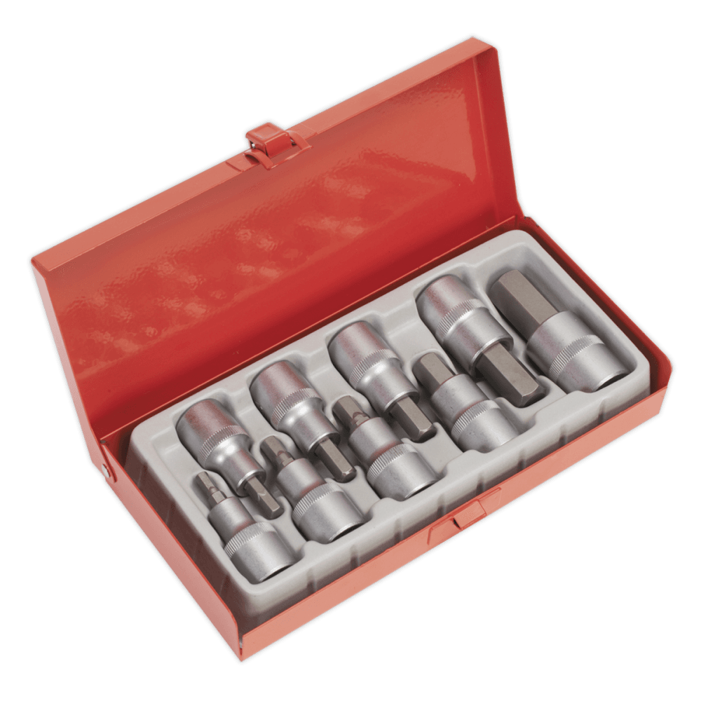 Sealey Hex Socket Bit Set 9pc 1/2"Sq Drive Model No-AK620