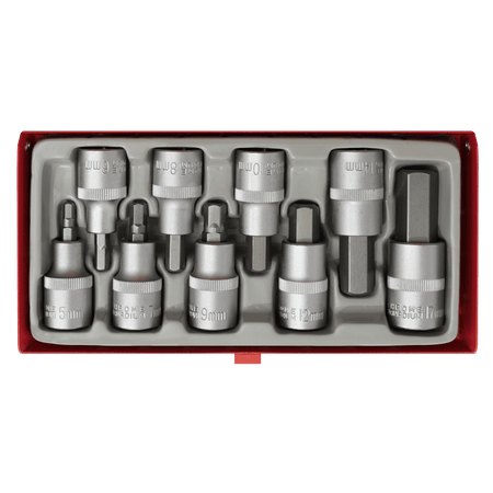 Sealey Hex Socket Bit Set 9pc 1/2"Sq Drive Model No-AK620
