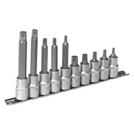 Sealey Spline Socket Bit Set 10pc 1/2"Sq Drive Model No-AK6215