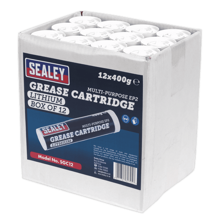 Sealey Grease Cartridge 400g Box of 12 Model No-SGC12