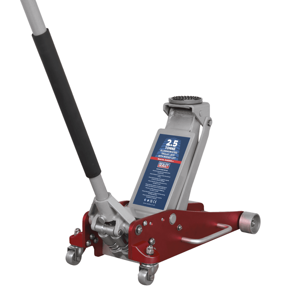 Sealey Trolley Jack 2.5tonne Aluminium/Steel Rocket Lift Model No-RJAS2500