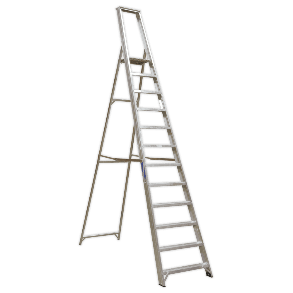 Sealey Aluminium Step Ladder 12-Tread Industrial BS 2037/1 Model No-AXL12