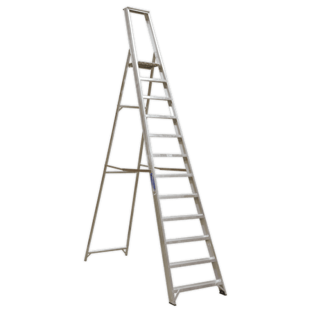 Sealey Aluminium Step Ladder 12-Tread Industrial BS 2037/1 Model No-AXL12