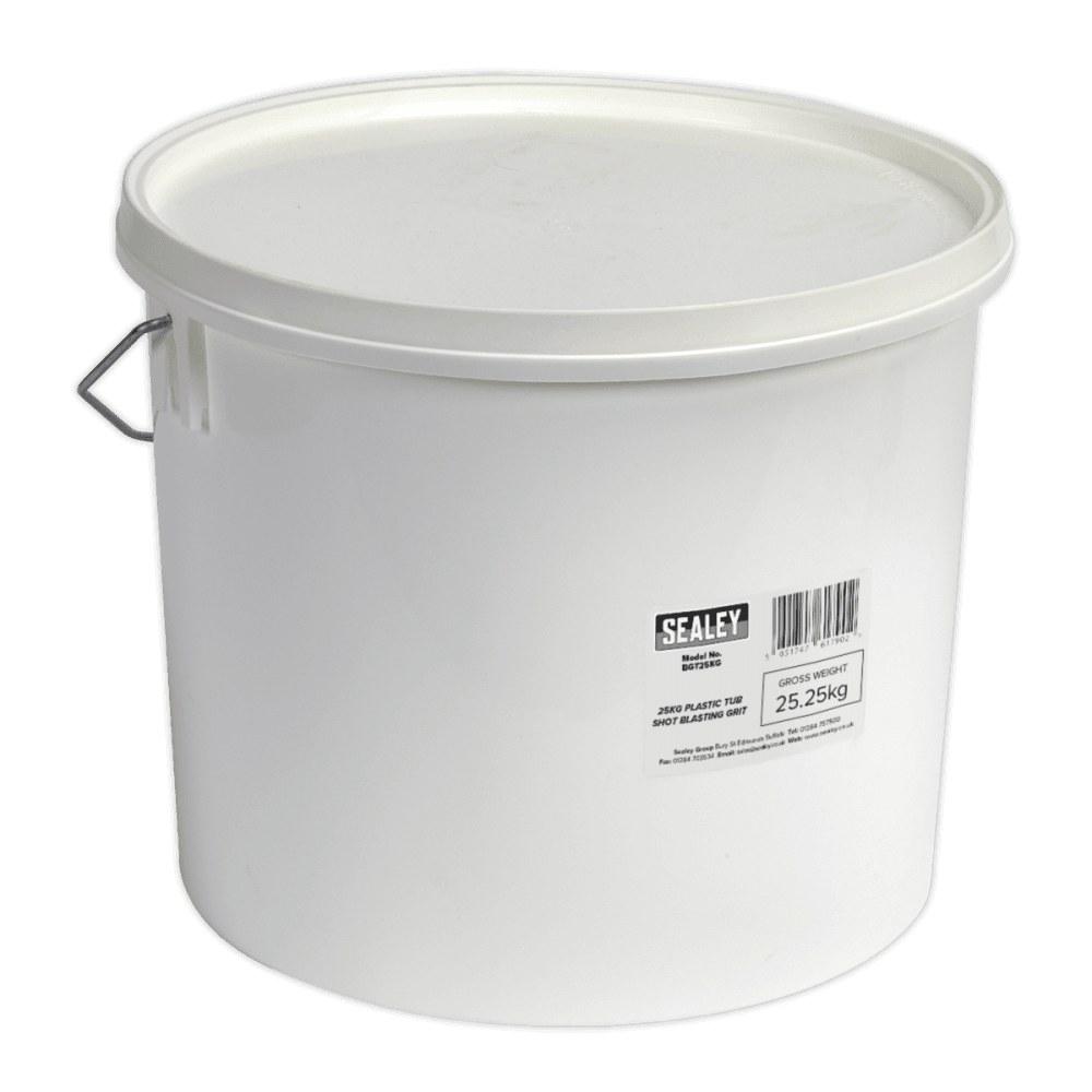 Sealey Shot Blasting Grit 25kg Plastic Tub Model No-BGT25KG