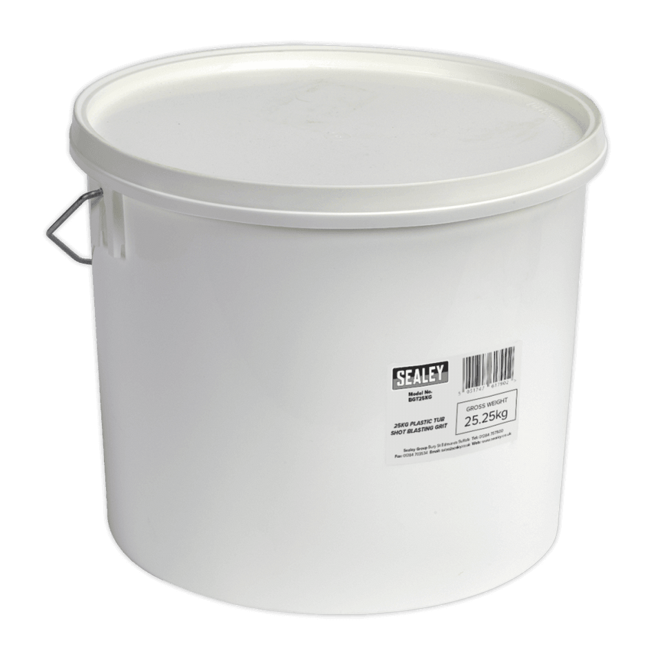 Sealey Shot Blasting Grit 25kg Plastic Tub Model No-BGT25KG