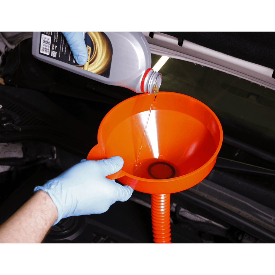 Sealey Flexi-Spout Funnel Medium 200mm with Filter Model No-F2F