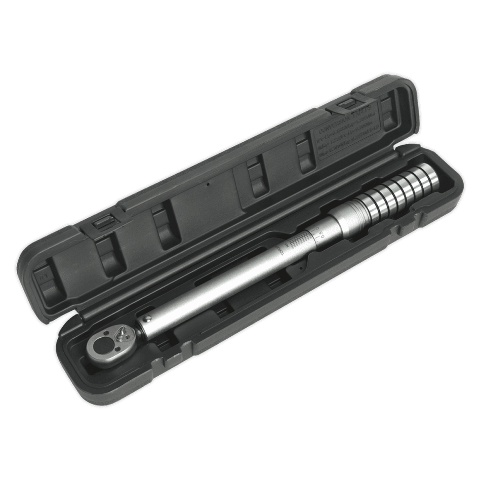 Sealey Torque Wrench Micrometer Style 1/2"Sq Drive 40-200Nm/29.5-148lb.ft Model No-STW703