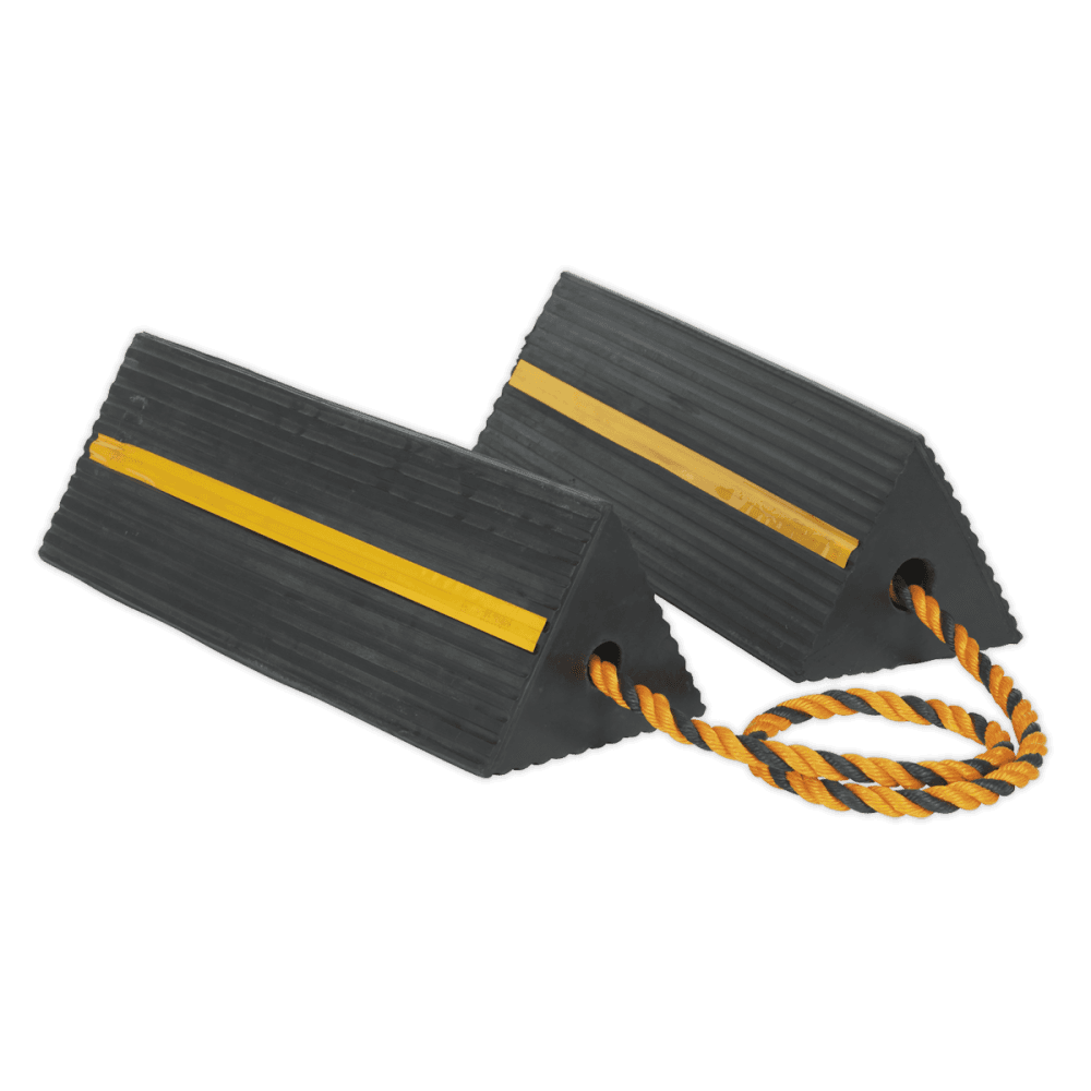 Sealey Heavy-Duty Rubber Wheel Chocks 8kg - Pair Model No-WC11