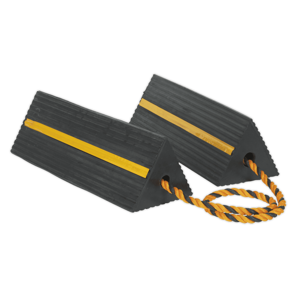 Sealey Heavy-Duty Rubber Wheel Chocks 8kg - Pair Model No-WC11