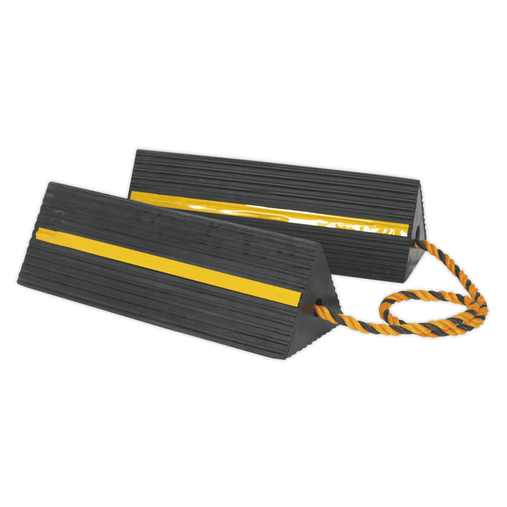 Sealey Heavy-Duty Rubber Wheel Chocks 8kg - Pair Model No-WC11