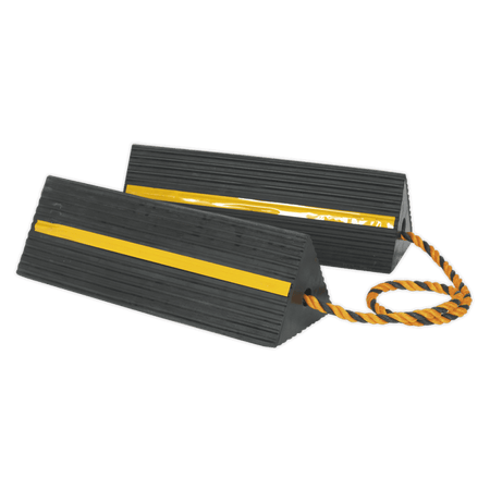 Sealey Heavy-Duty Rubber Wheel Chocks 8kg - Pair Model No-WC11