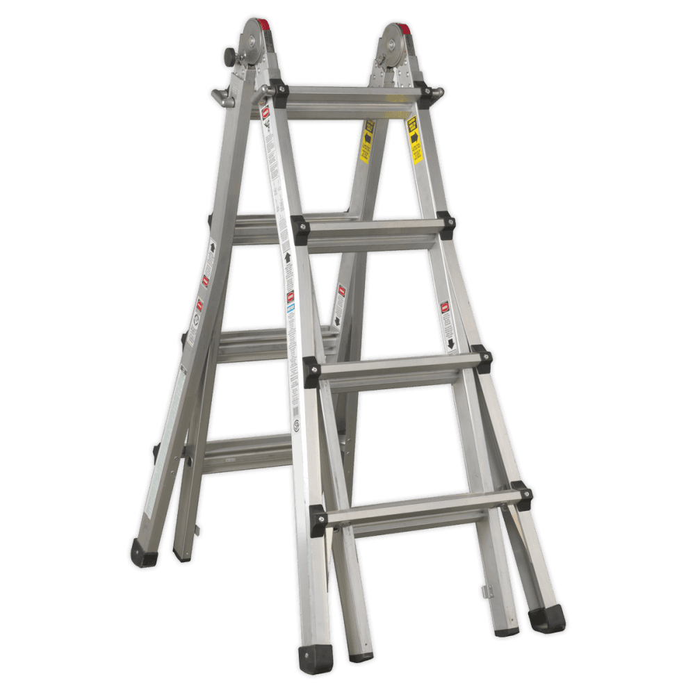 Sealey Aluminium Telescopic Ladder 4-Way EN 131 Adjustable Height Model No-AFPL3