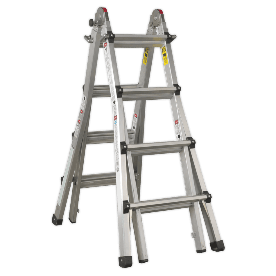 Sealey Aluminium Telescopic Ladder 4-Way EN 131 Adjustable Height Model No-AFPL3