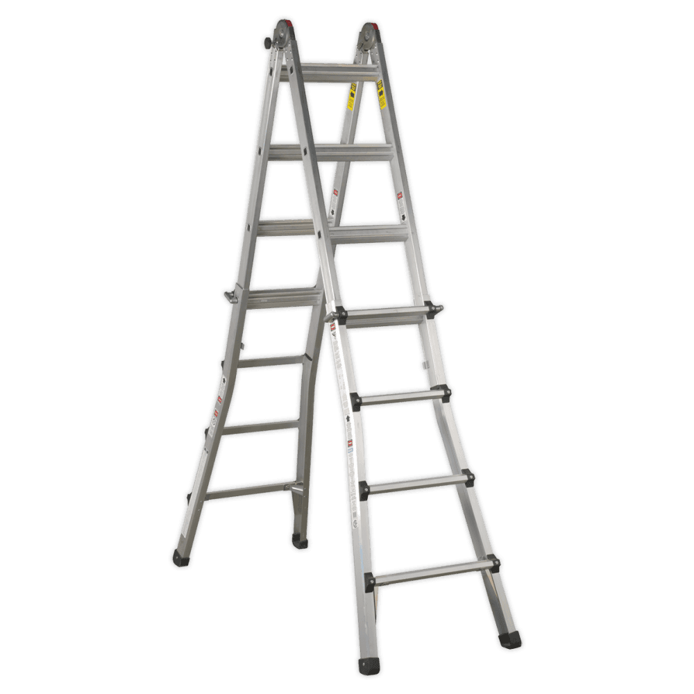 Sealey Aluminium Telescopic Ladder 4-Way EN 131 Adjustable Height Model No-AFPL3