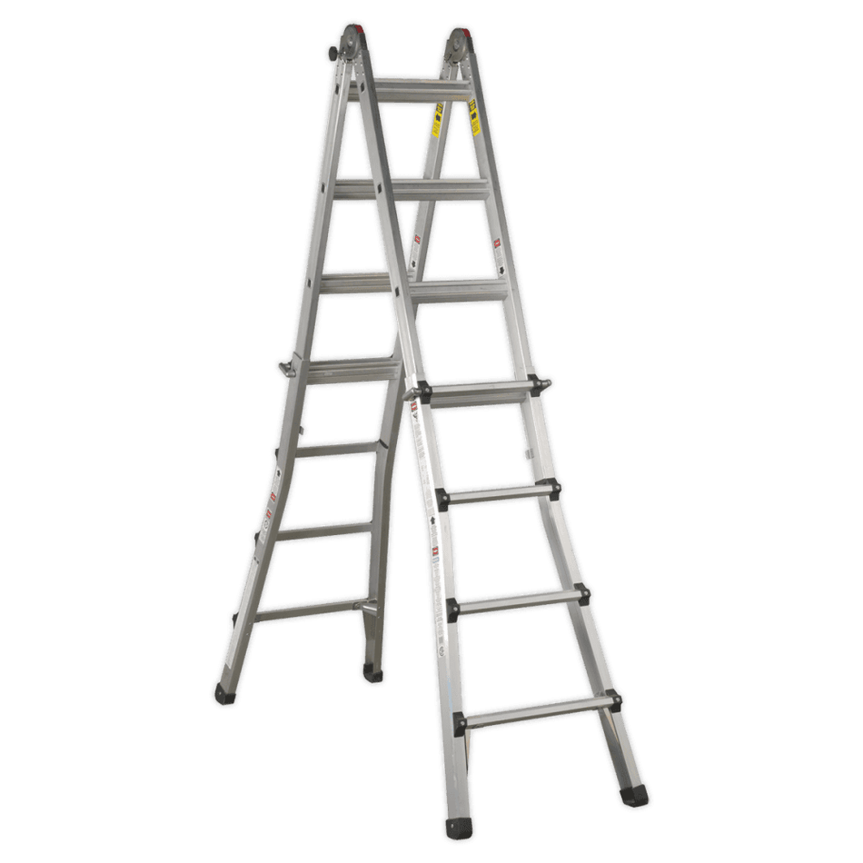 Sealey Aluminium Telescopic Ladder 4-Way EN 131 Adjustable Height Model No-AFPL3