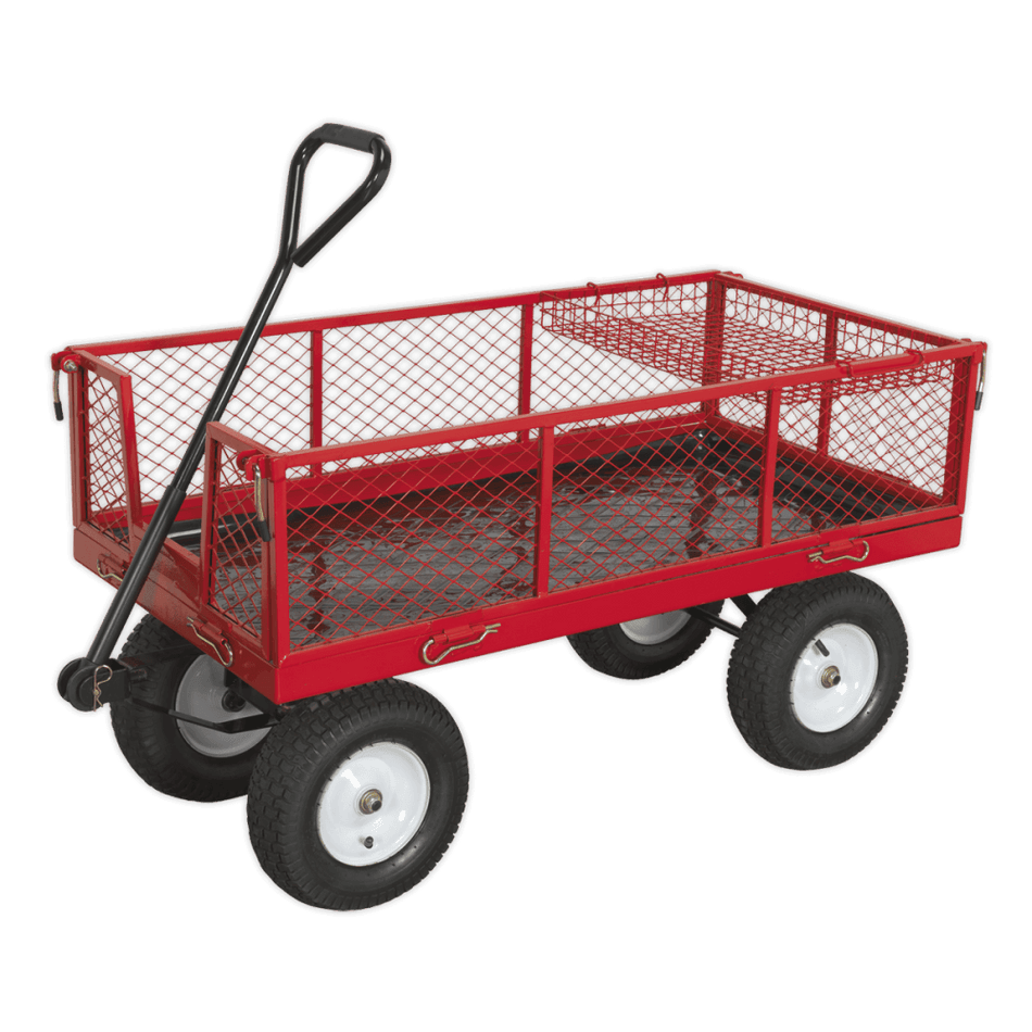 Sealey Platform Truck with Sides Pneumatic Tyres 450kg Capacity Model No-CST806