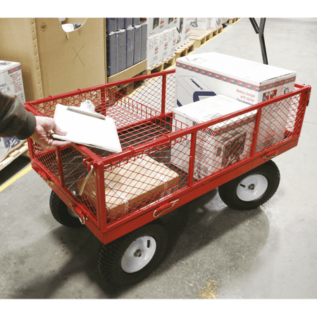 Sealey Platform Truck with Sides Pneumatic Tyres 450kg Capacity Model No-CST806