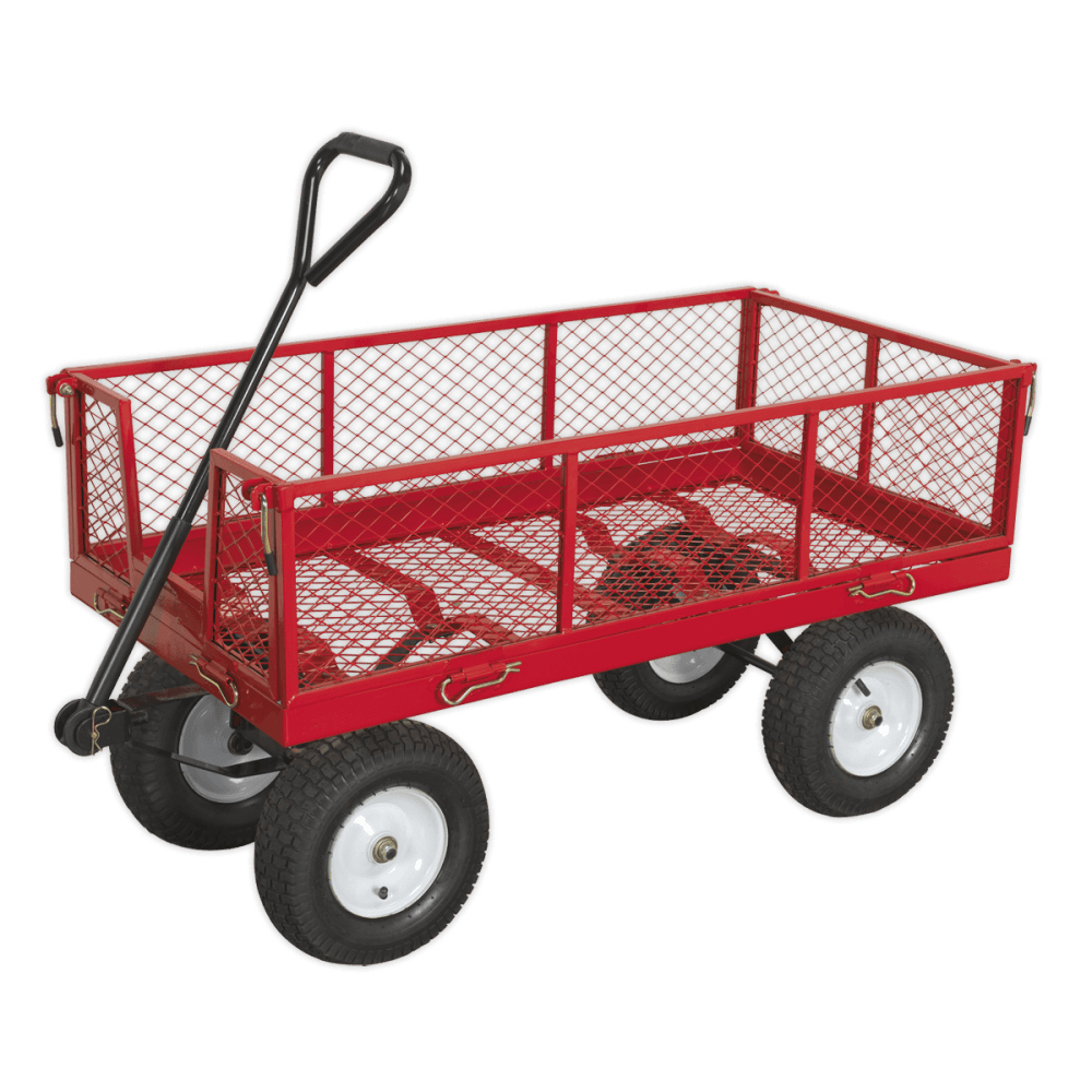 Sealey Platform Truck with Sides Pneumatic Tyres 450kg Capacity Model No-CST806