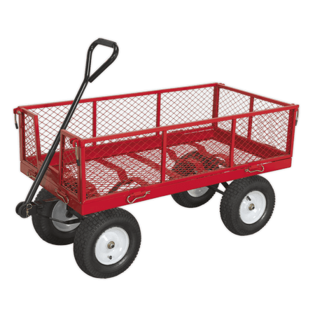 Sealey Platform Truck with Sides Pneumatic Tyres 450kg Capacity Model No-CST806